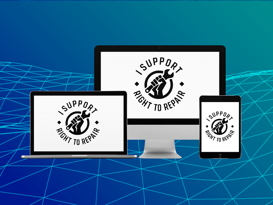 Digital Laptop Sticker tech right to repair activist laptop decal Instant Download consumer rights advocacy eco ethical Tech Nerd vinyl Gift product image (3)