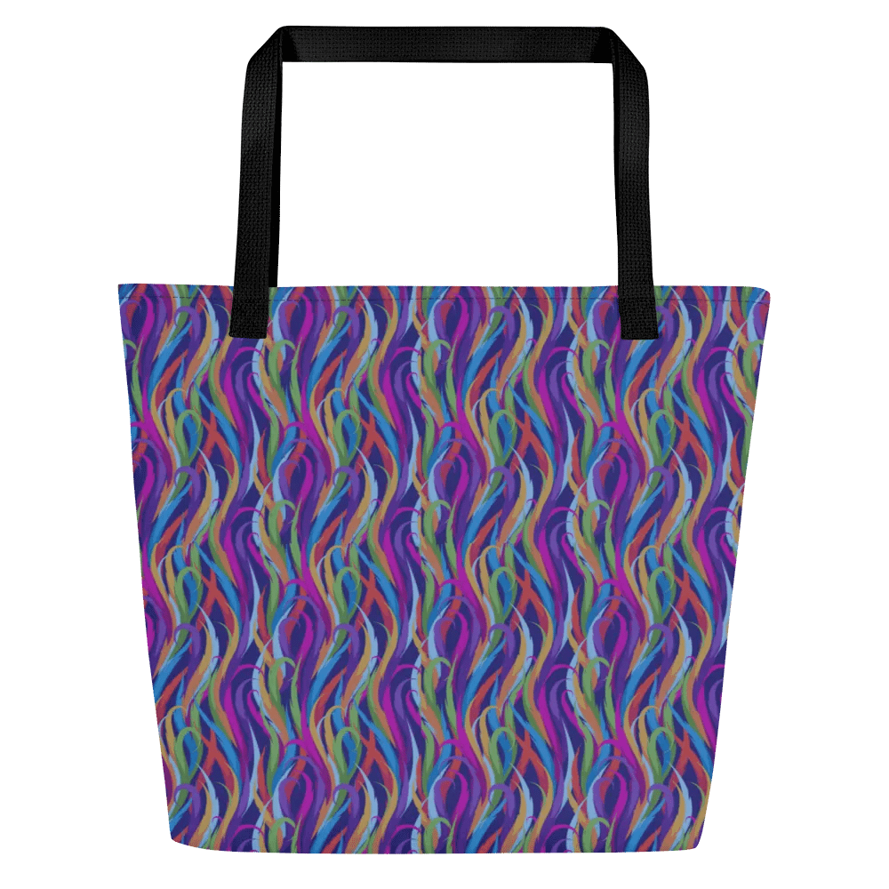 Big printed tote bag with beachy tropical vibe. product image (1)
