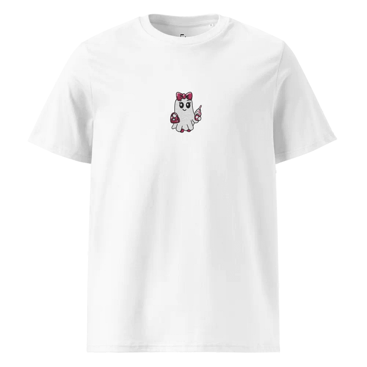 Cute Ghost Embroidered Organic Cotton Regular Fit T-Shirt product image (1)