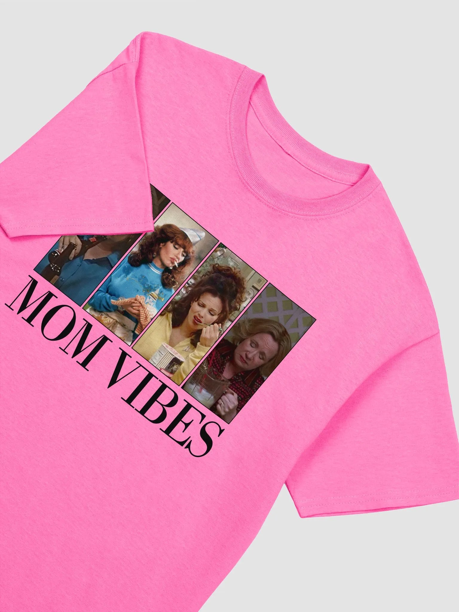 'MOM VIBES' T-SHIRT Pink/LightBlue/White product image (2)