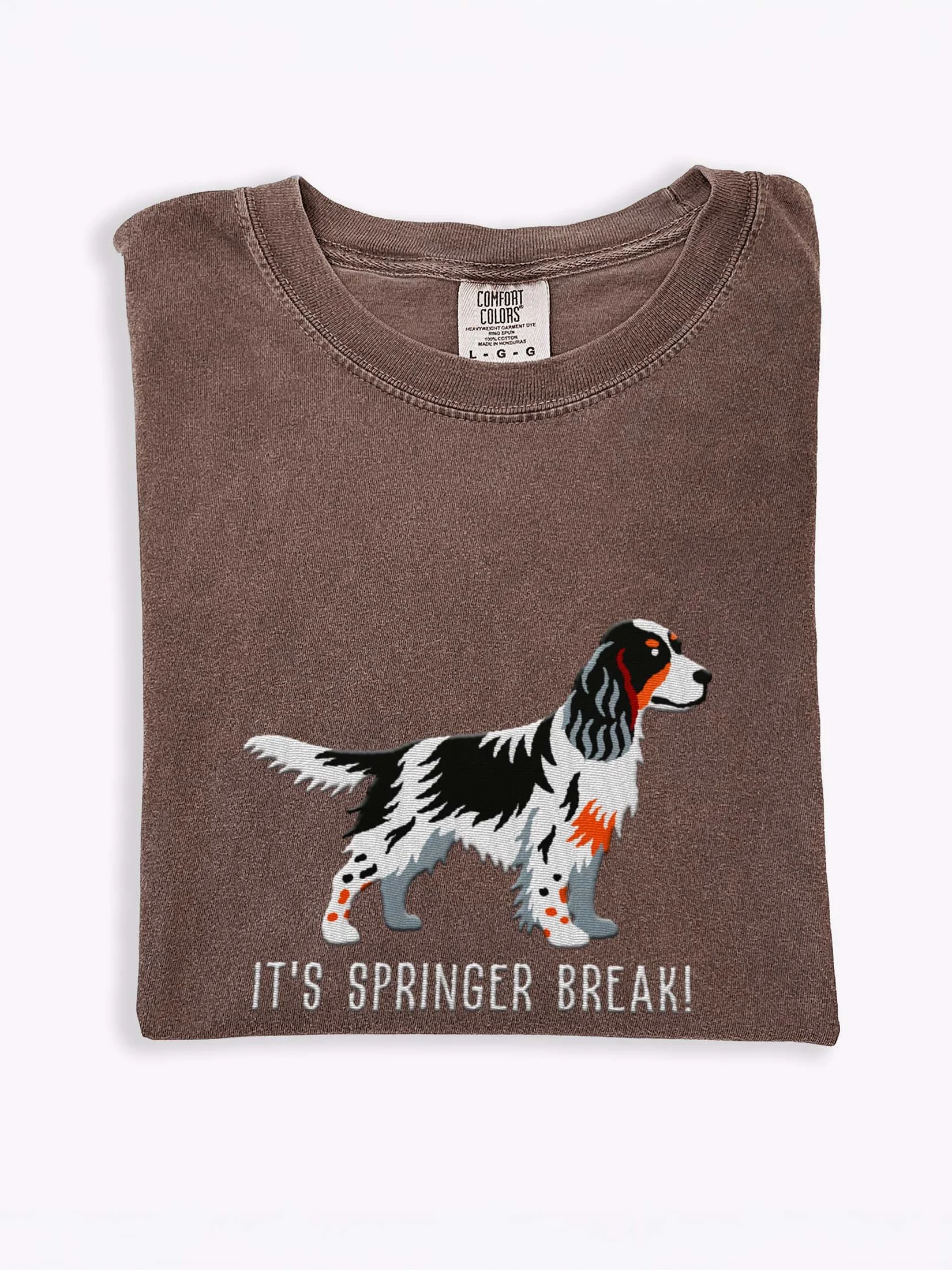It's Springer Break T-Shirt(Embroidered) of a Springer Spaniel(Tricolor) product image (1)