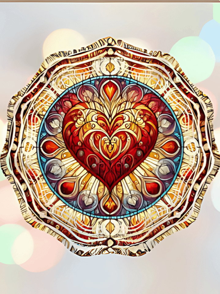 Glass Heart Wind Spinner for Valentine’s Day – Romantic Heart-Shaped Sublimation Design – 300 DPI PNG – Instant Digital Download for Holiday Decor product image (1)