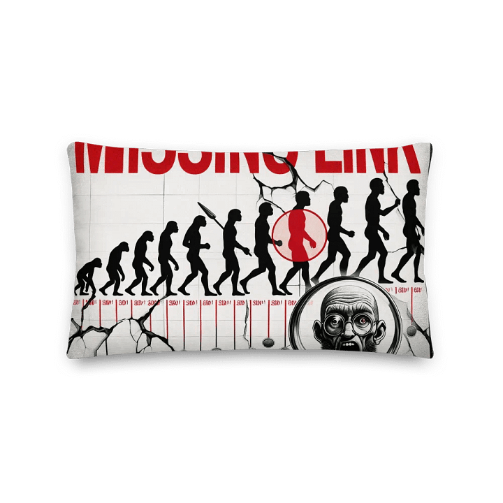 Missing Link Evolutionary Premium Pillow | AI Design the theory of evolution is just stupidity product image (2)