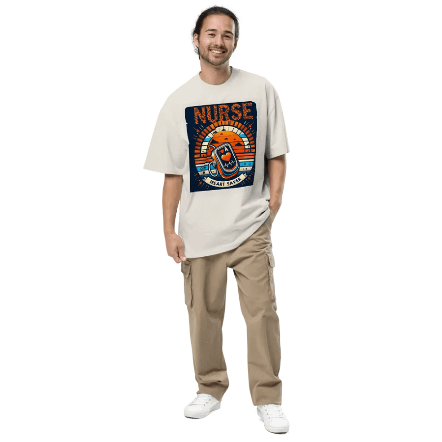 Heart Saver Retro Nurse Oversized Tee product image (4)