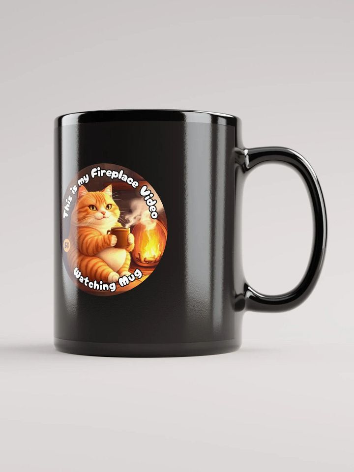 Cozy Cat - This is my Fireplace Watching Mug | Black Glossy Mug product image (1)