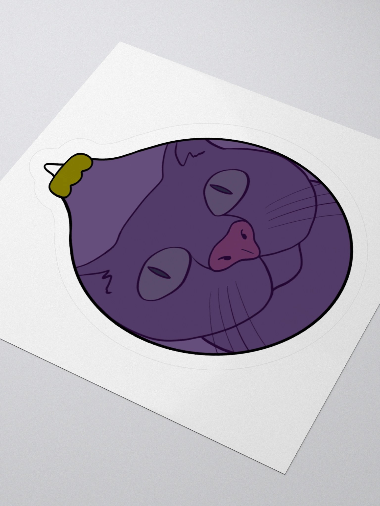 Curious Cat Christmas Kiss Cut Sticker (Purple) product image (3)