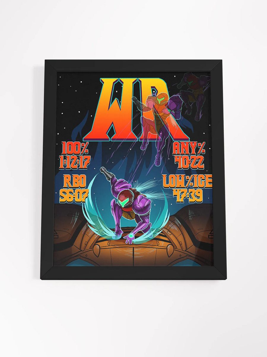 4/4 No Major Glitches World Records Illustration Framed Poster product image (7)