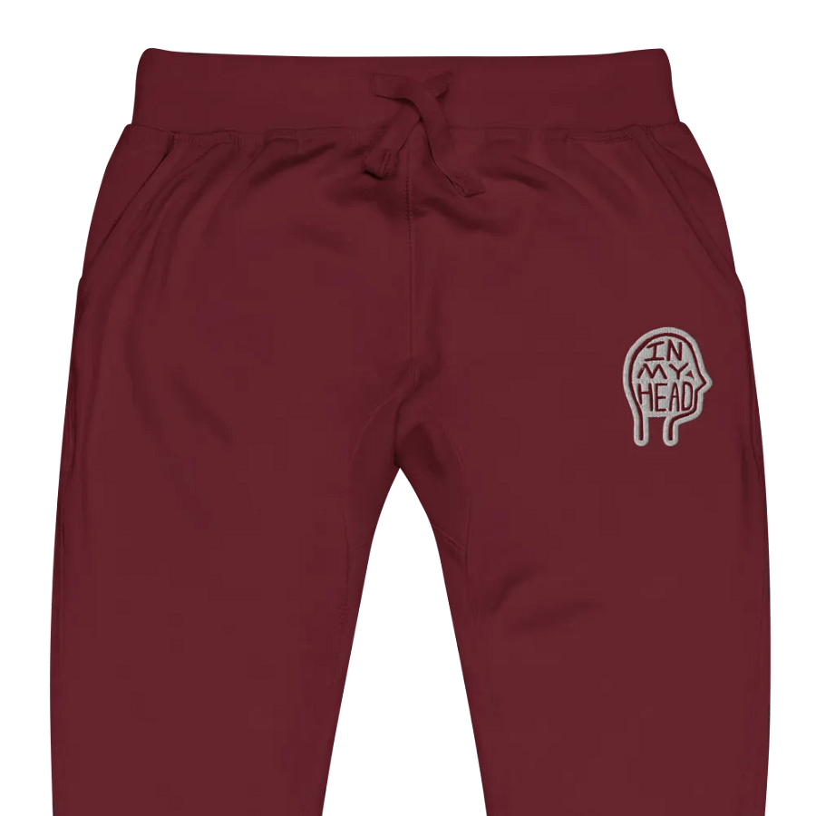 In My Head (maroon bubble design) embroidered fleece joggers product image (7)