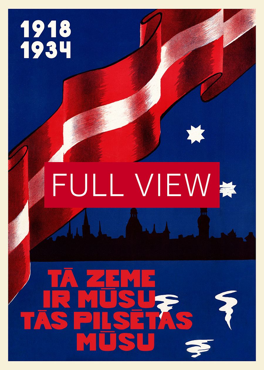 Latvia retro poster, Riga, 1930 — retro vintage travel poster, retro travel wall art, propaganda poster, patriotic product image (3)