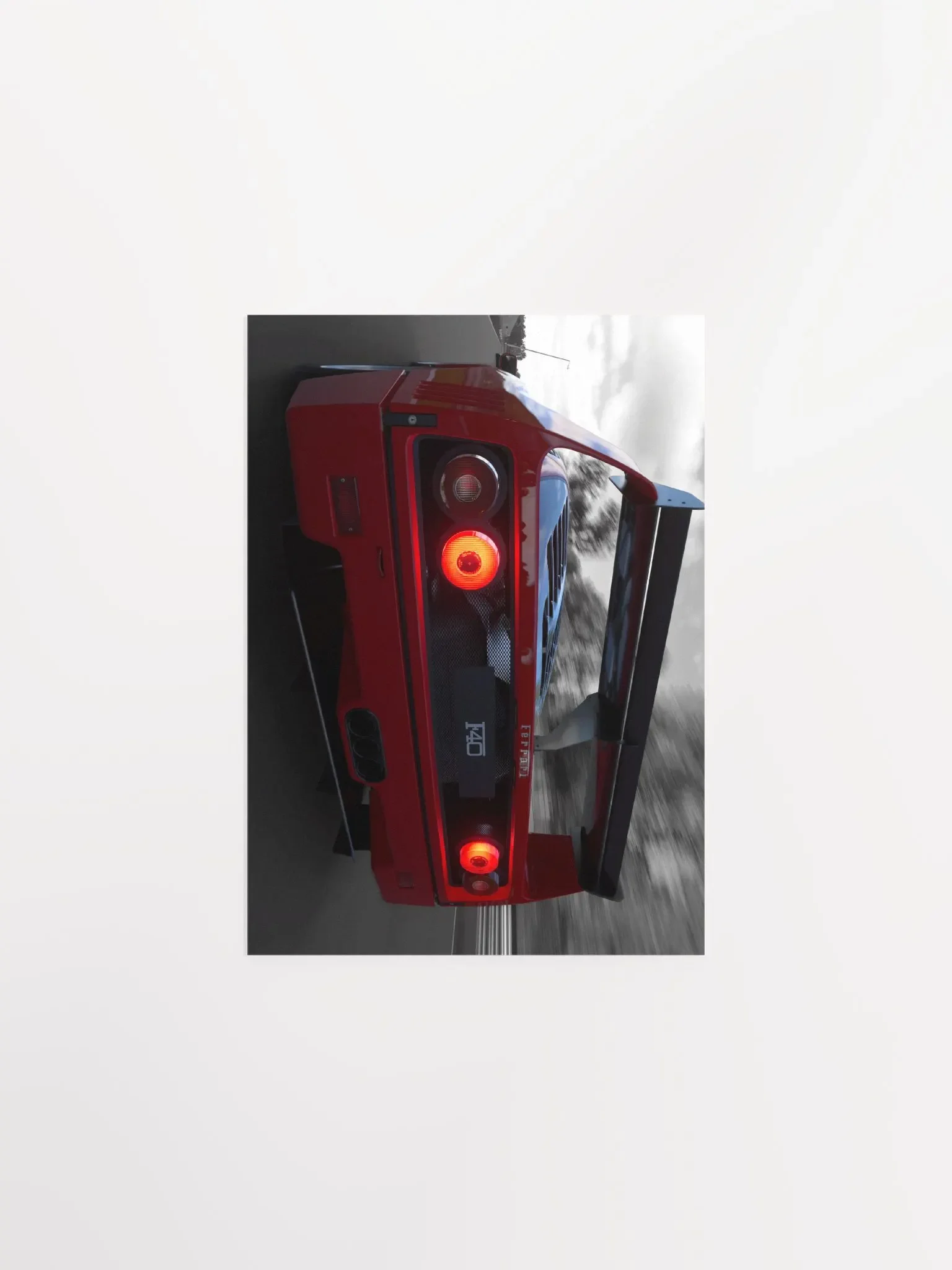 Ferrari F40 Under Braking at Monza (Landscape Poster) product image (1)