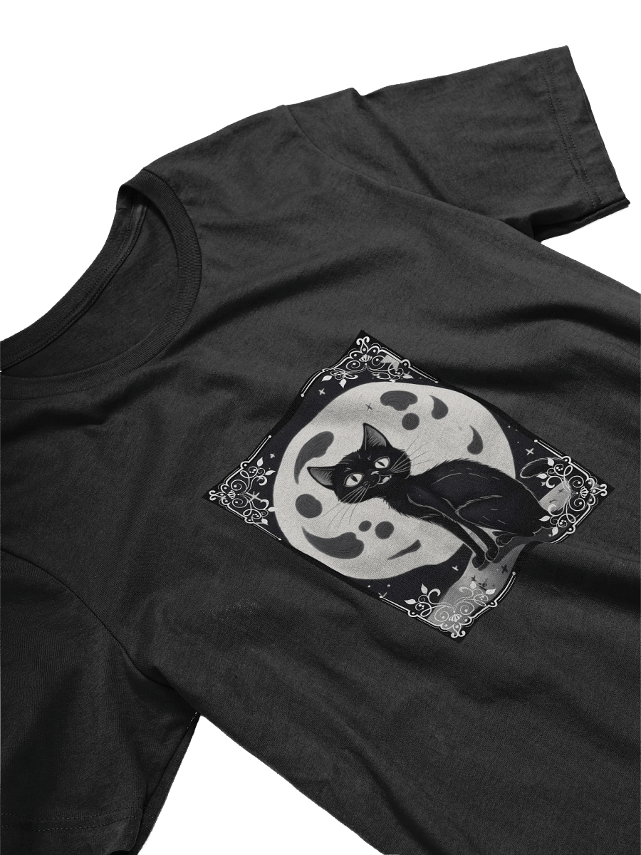 Moonlit Feline Serenade T-Shirt Goth Black Cat product image (3)