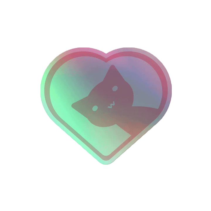 Cute Cat in Heart Holographic Sticker product image (2)