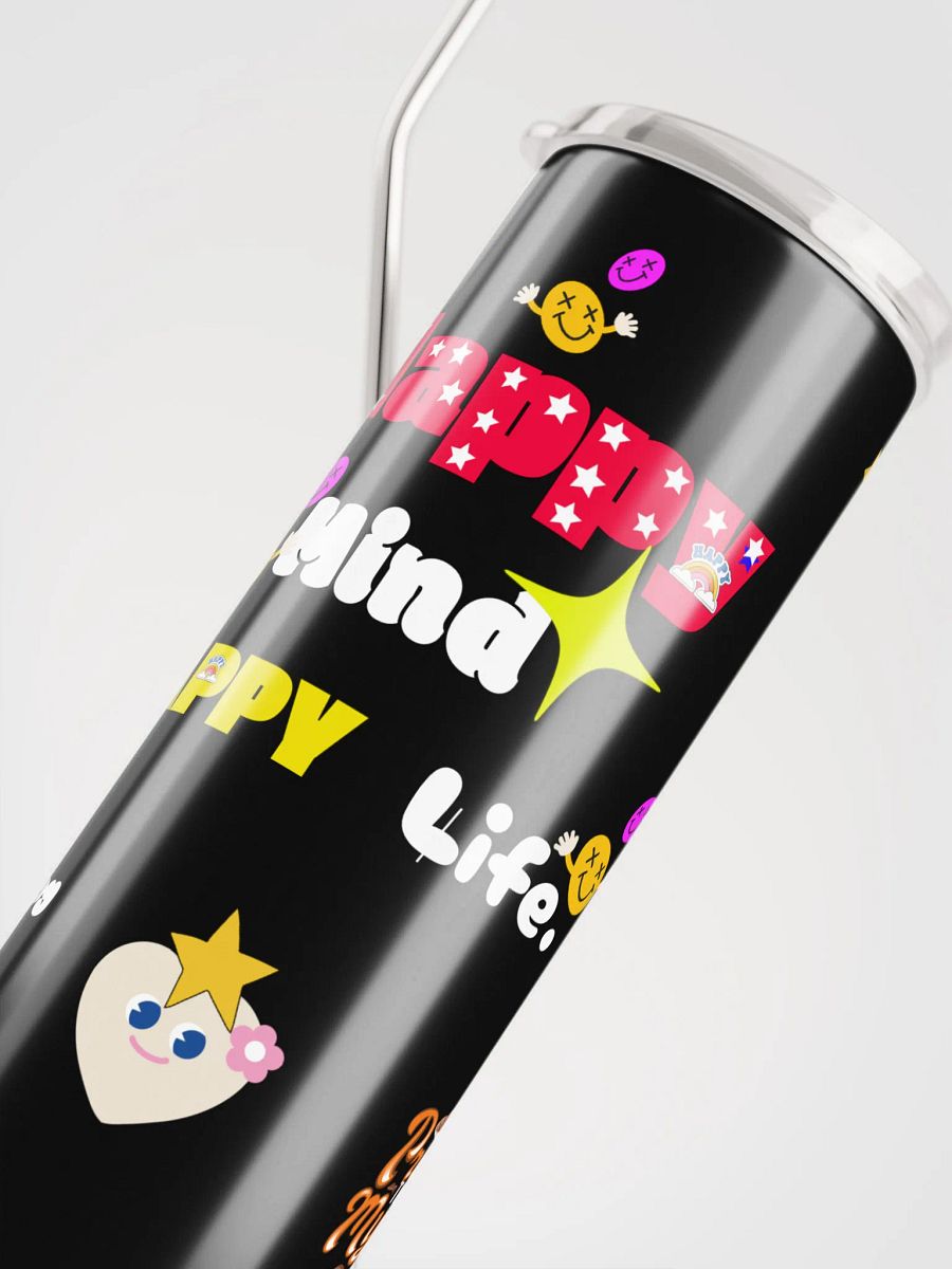 Happy Mind 20 oz Stainless Steel Tumbler Drinkware Flasks Insulated Lid with reusable Straw Portable Water Bottles product image (4)