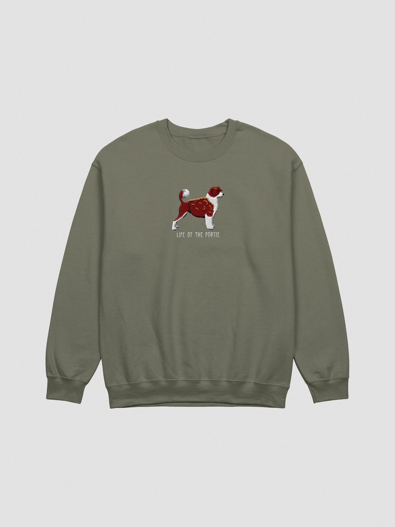 Life of the Portie Sweatshirt (Embroidered) of a Portuguese Water Dog(Chocolate & White) product image (4)