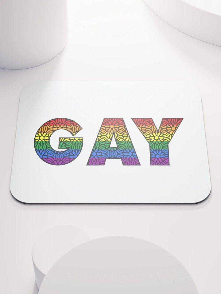 GAY Pride Colors and Flowers Mousepad product image (1)