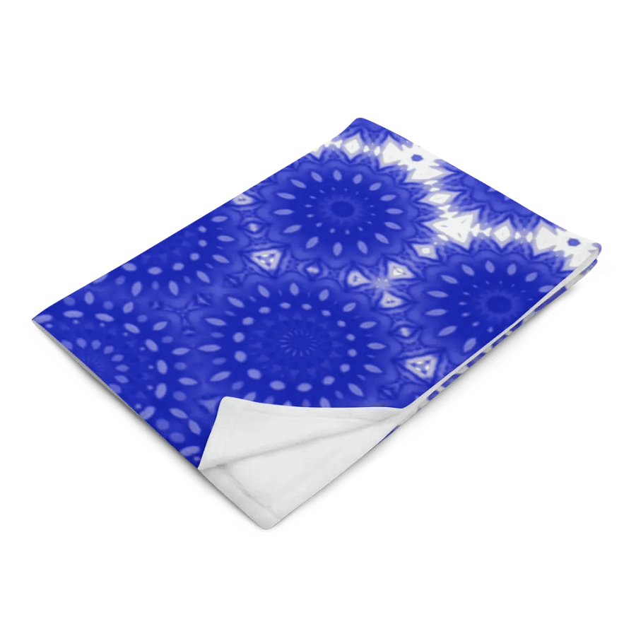 Blue & White Daisy Seamless Patterned Throw Blanket product image (6)