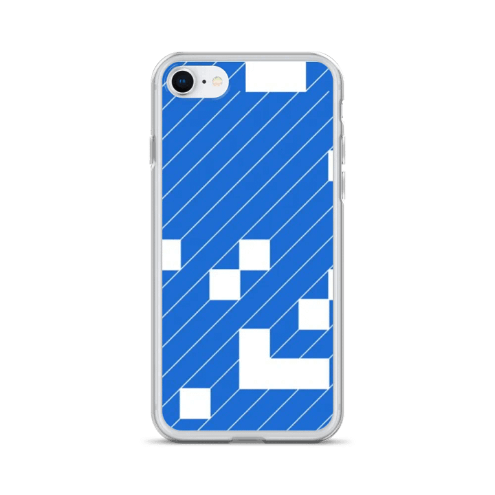 Pattern Art 2 Blue Stripes Geometric iPhone® Case product image (1)