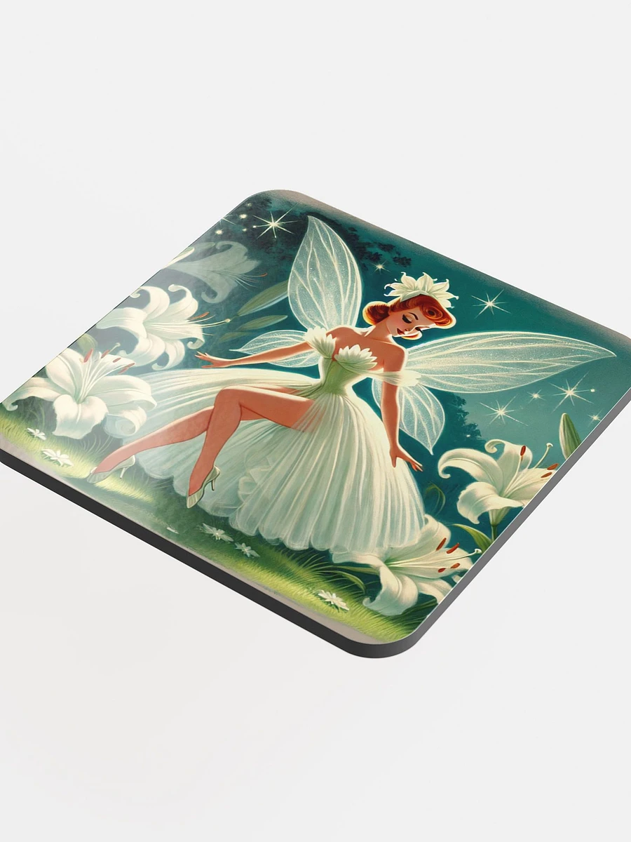 Beautiful Lily Fairy Glossed Cork Coaster product image (4)