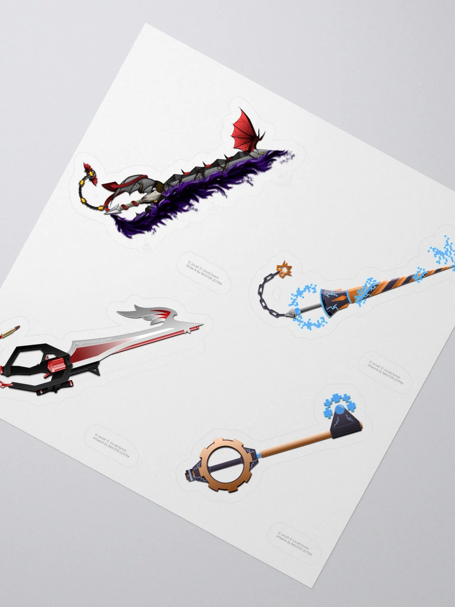 Custom Keyblade Sticker Sheet 9 - Malgus' Army product image (2)