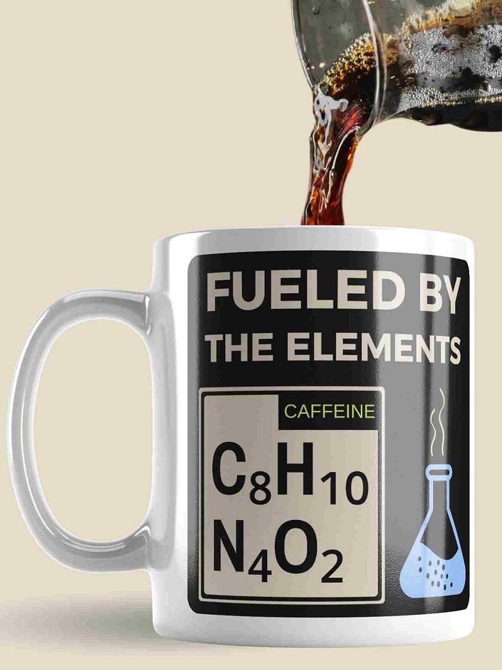 Fueled by the Elements Caffeine Molecule Science Mug – Nerdy Gift for Coffee Lovers product image (1)
