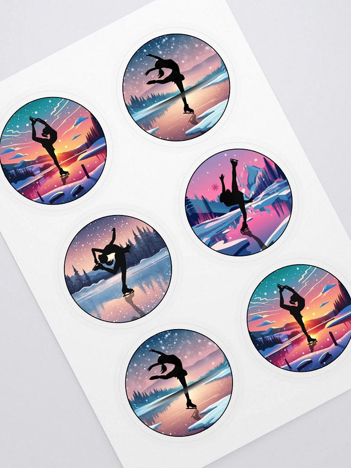 Ice Skater Silhouette Sticker Sheet product image (2)