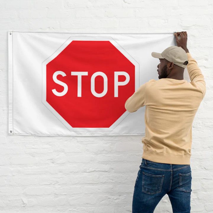 "STOP" Stop Sign Flag product image (1)
