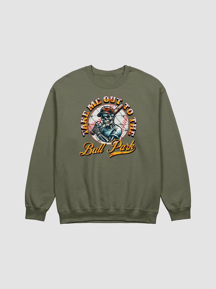 Take Me Out To The Ball Park Baseball Skeleton Crewneck Sweatshirt product image (1)