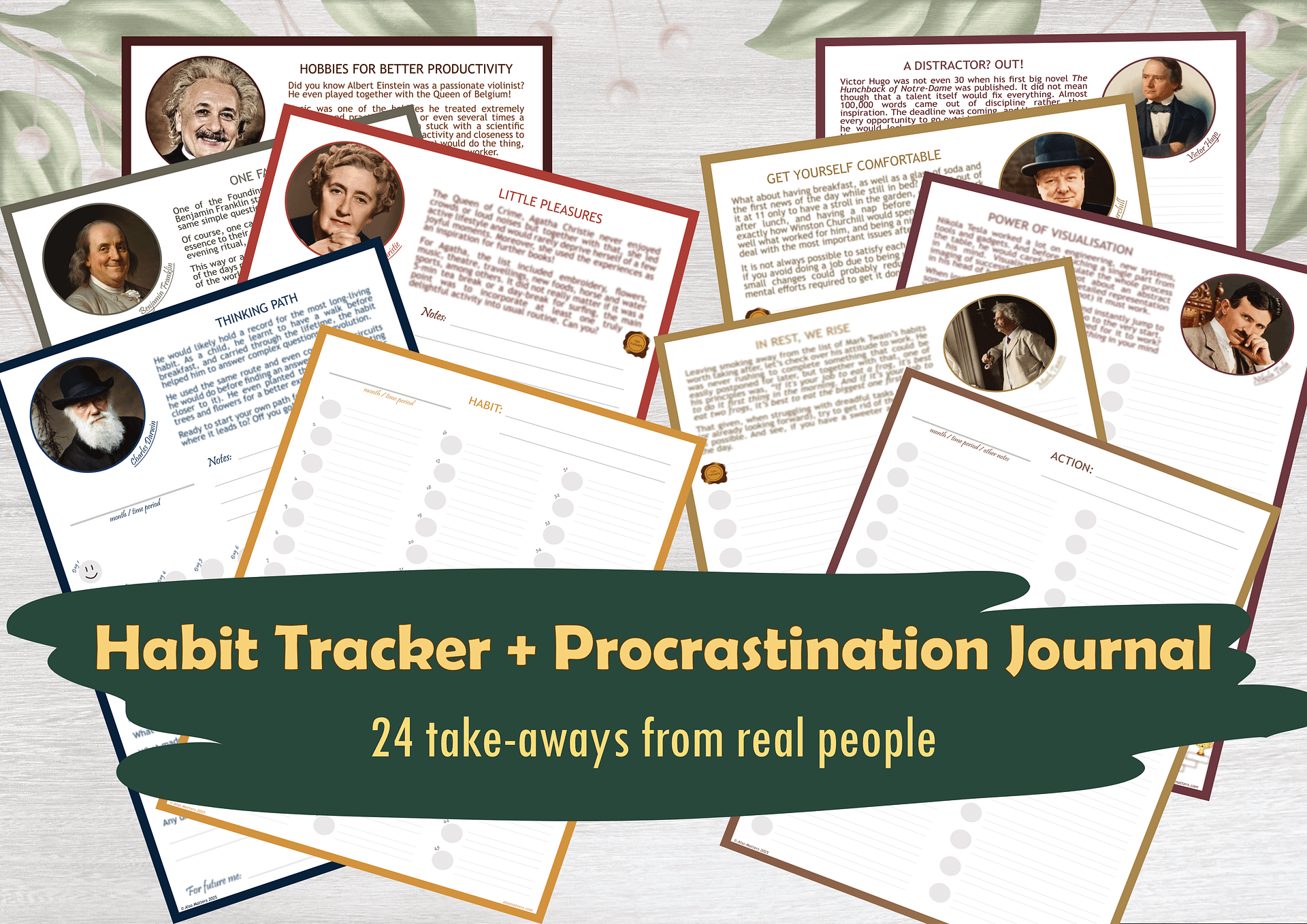 Set "A Year of Productivity" (Habit Tracker + Procrastination Journal) product image (1)