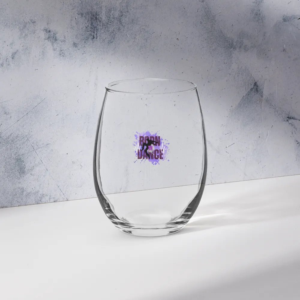 Born to Dance His Silhouette Tiny Print Reverie Stemless Wine Glass product image (10)