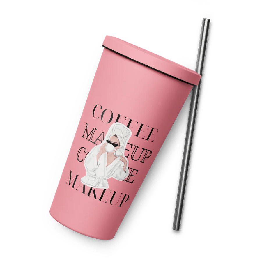 Makeup & Coffee Tumbler With Straw product image (6)