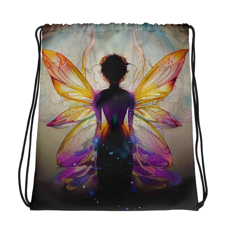 Ethereal Wings All-Over Drawstring Bag product image (1)