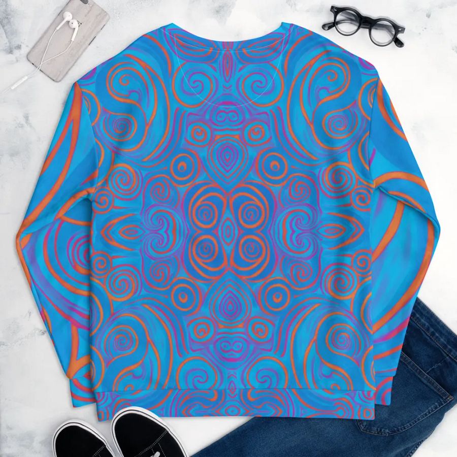 Funky Blue Dreams Liquid Tie-Dye Sweatshirt product image (5)