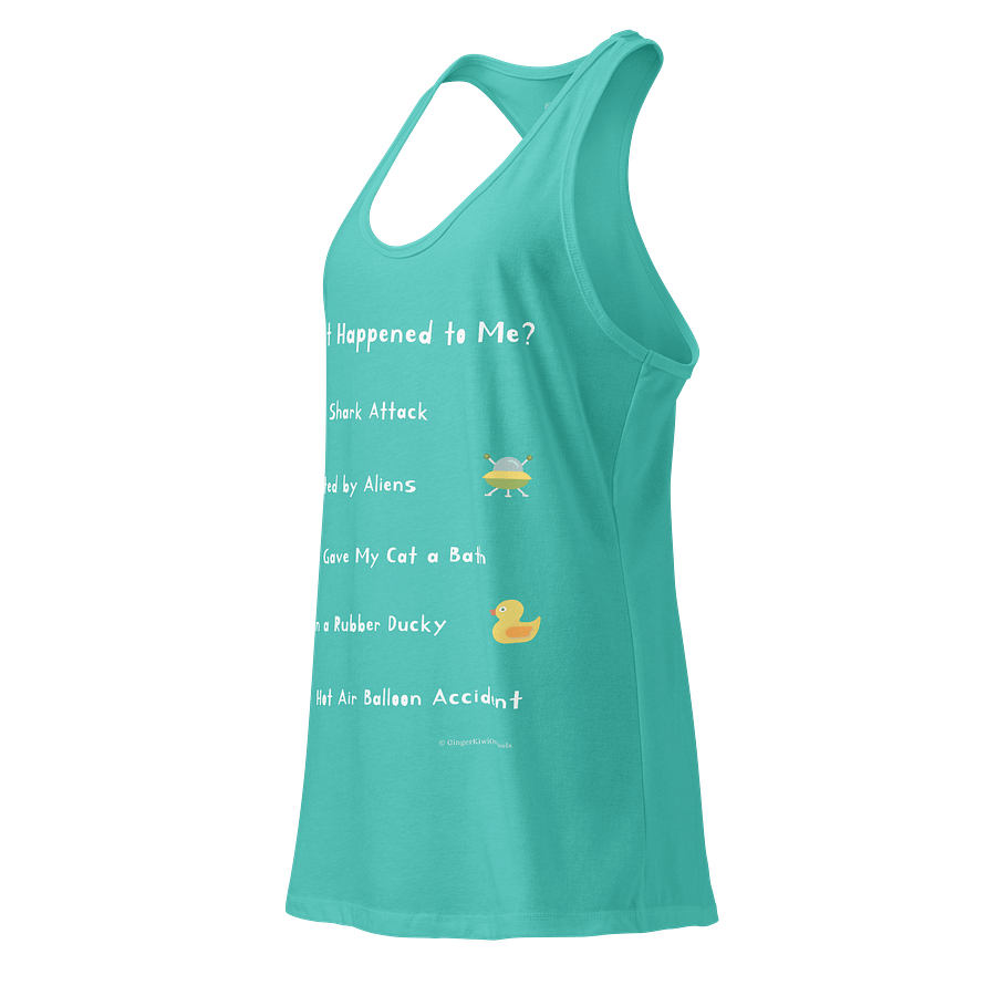 WHAT HAPPENED TO ME ? (2025 Edition): Racer-Back Tank-Top, Tahiti Blue product image (3)
