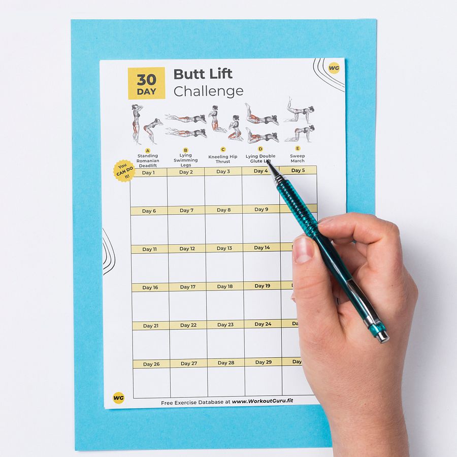 30 Day Butt Lift Challenge - Printable Workout Tracker product image (5)