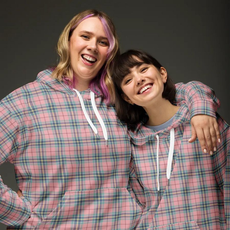 Pastel Pink, Mint Green, and Yellow Plaid Hoodie product image (3)