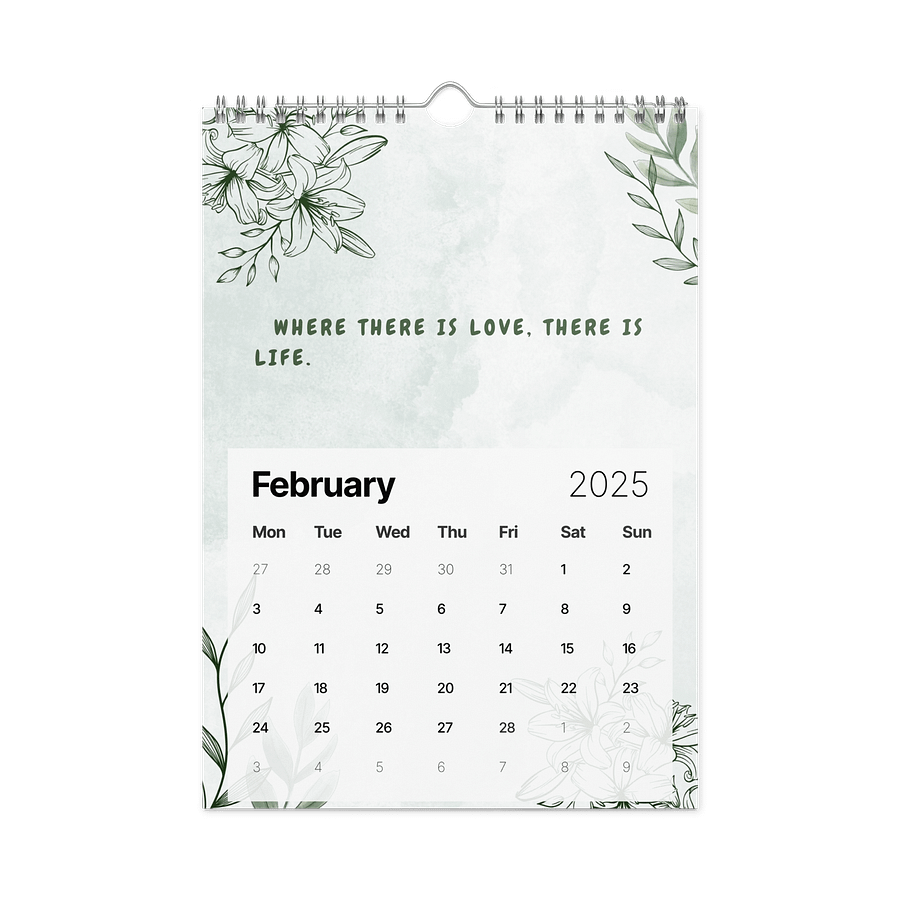 FLORAL INSPIRATIONAL QUOTES WALL CALENDAR 2026 product image (5)