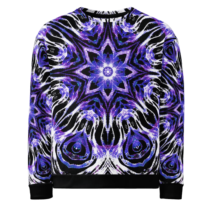 Abstract Symmetrical Purple and White Unisex Sweatshirt product image (2)