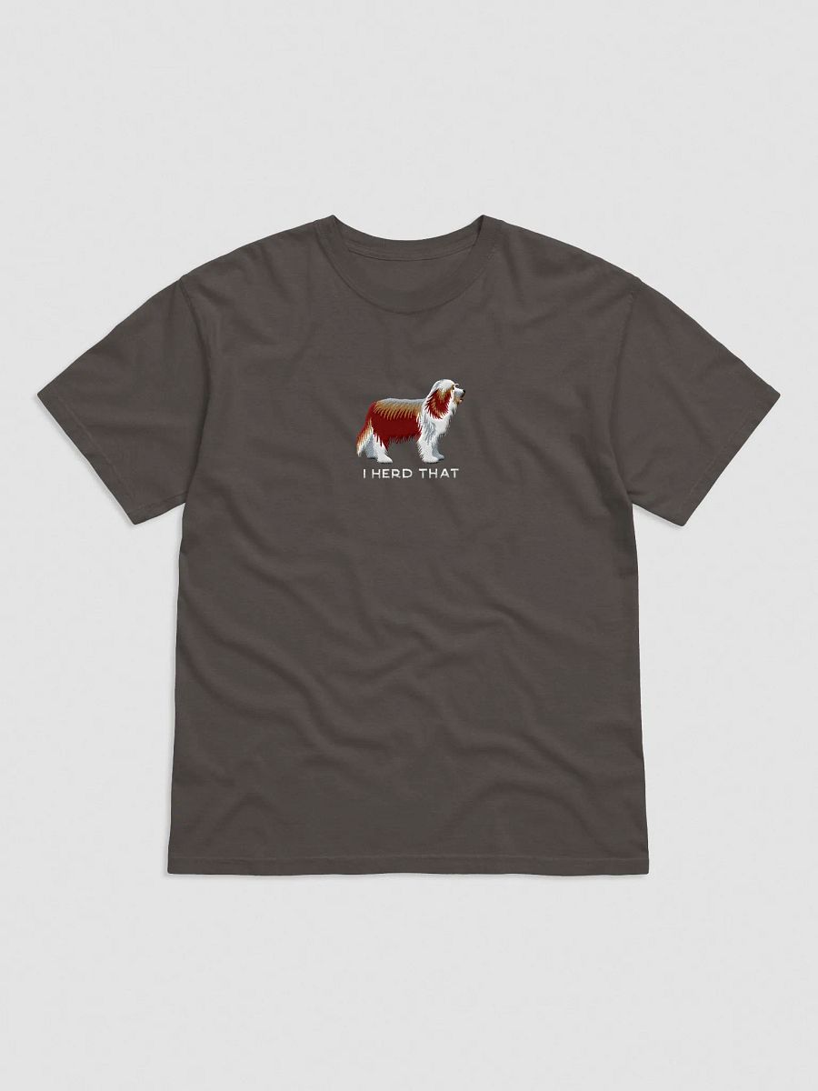 I Herd That T-Shirt(Embroidered) of a Bearded Collie(Red) product image (1)