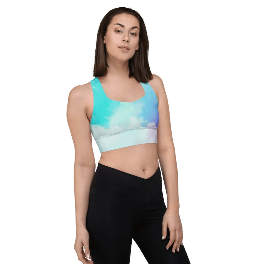 Blur cloud rainbow Design Longline Sports Bra - v2 product image (6)