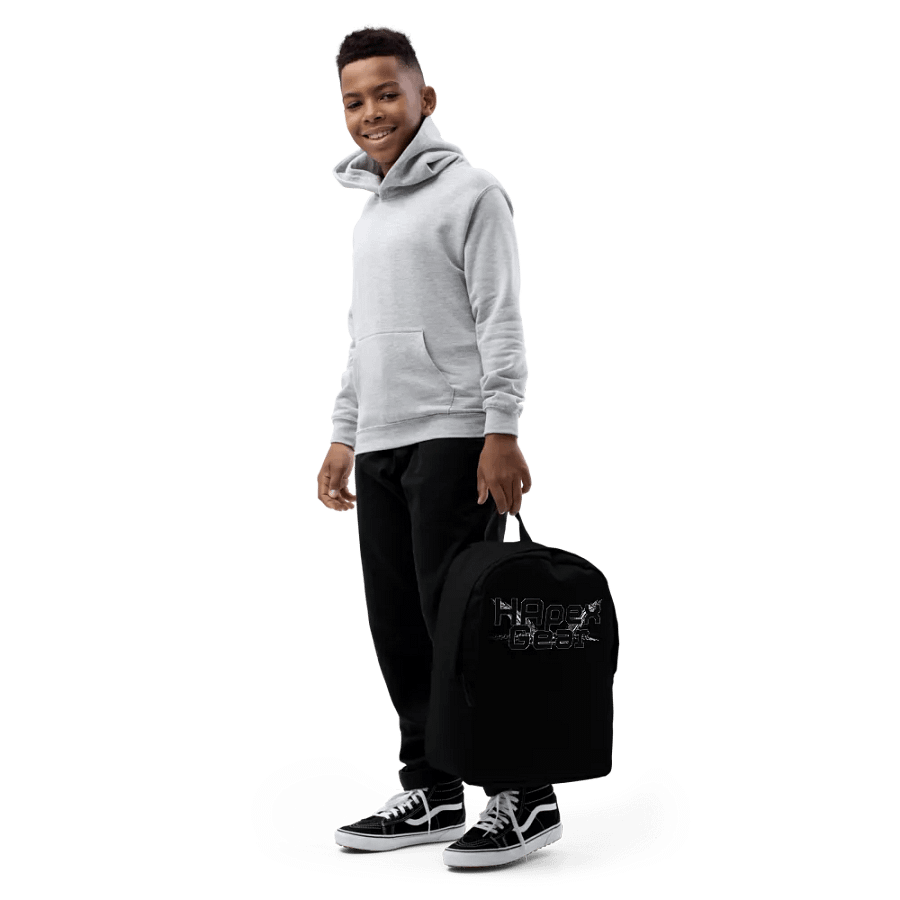 Minimalist Backpack - Black - Black HApex Gear White Logo product image (8)