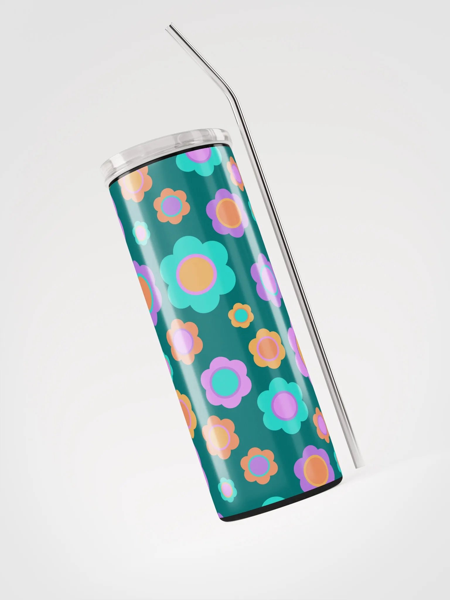 Party Time! Retro Flowers 20 oz Tumbler with Straw product image (4)