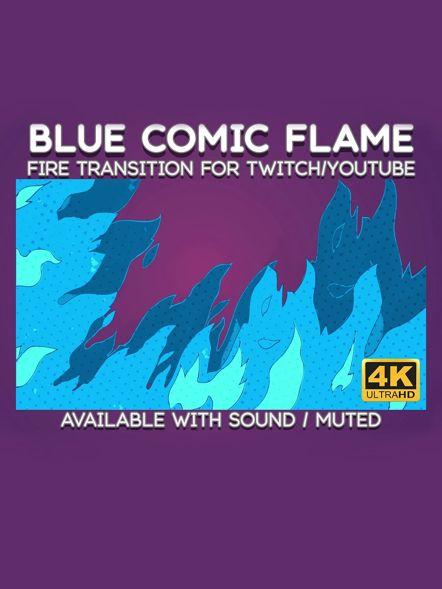 Blue Comic Fire Video Transition - Comic Fire Transition for Twitch Stream and YouTube Video product image (4)
