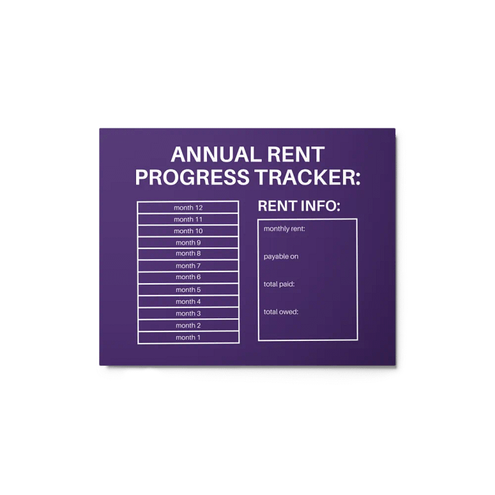 ANNUAL RENT TRACKER (white design 5) product image (1)