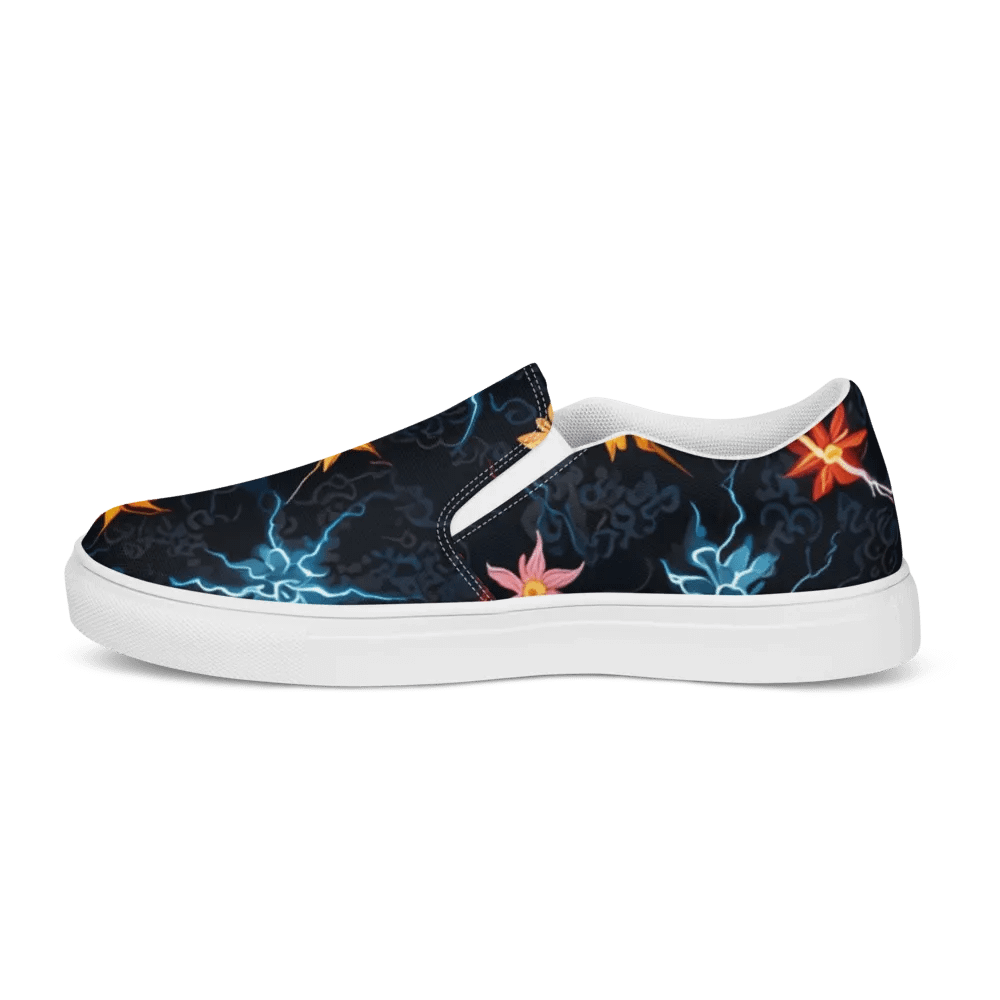 Neon Lightning and Floral Fusion Slip-Ons product image (10)