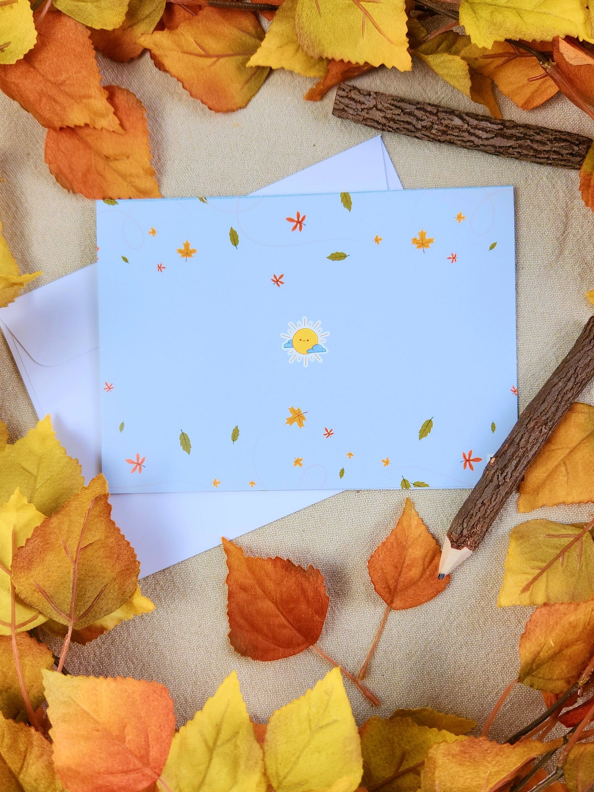 Autumn Daydreams Greeting Card (Blue) product image (2)