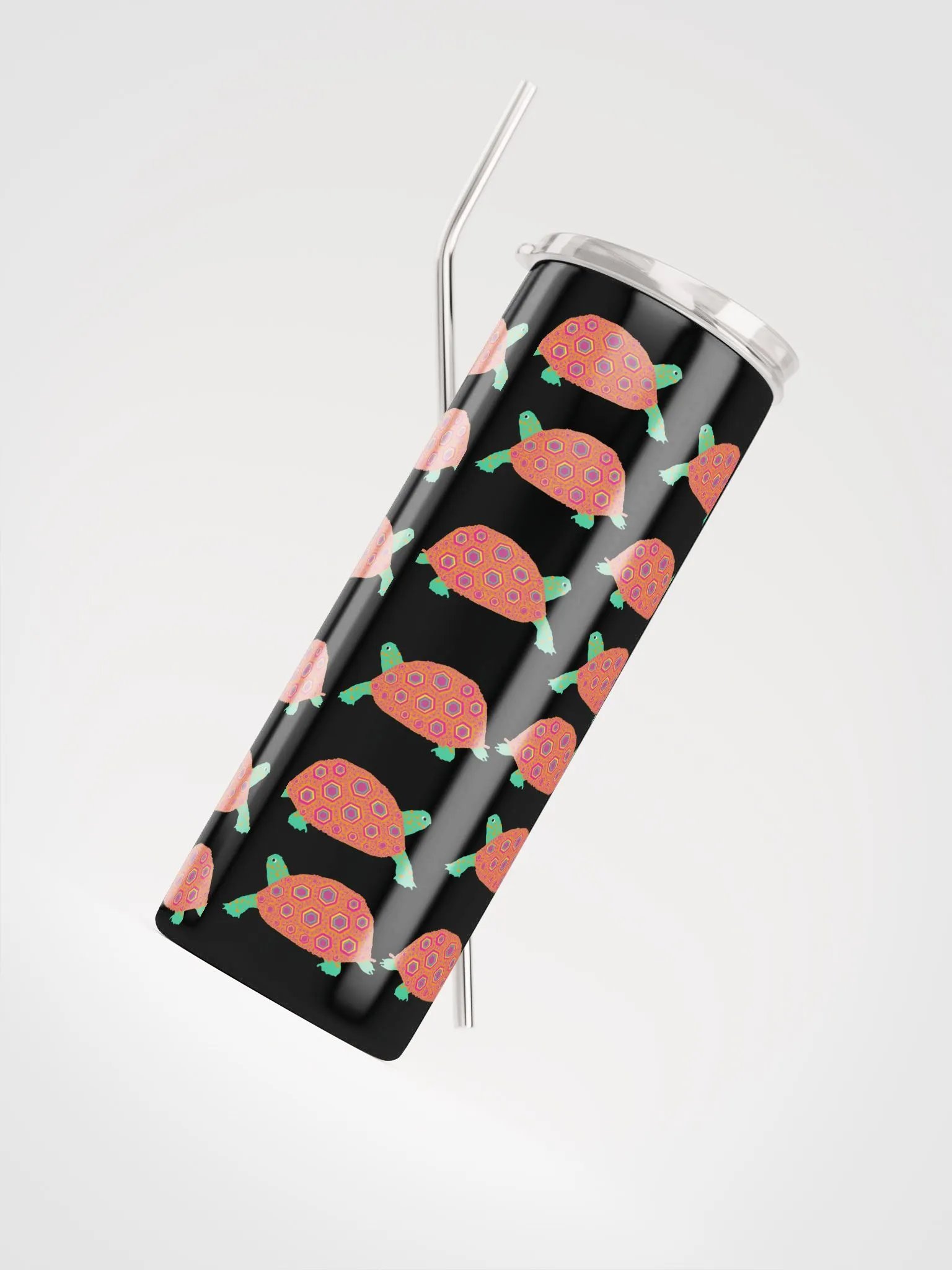 Miniaday Designs Orange Turtles Stainless Steel Tumbler product image (4)