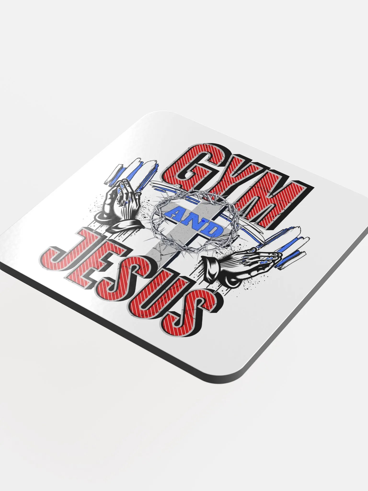 Gym And Jesus Weightlifting Divine Grace Coaster product image (1)