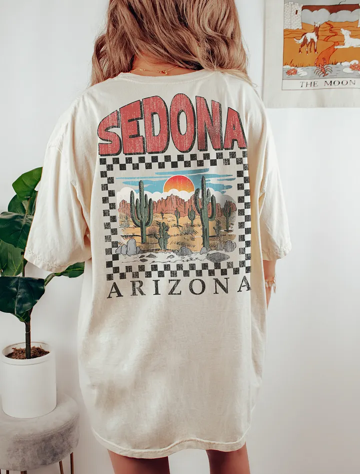 Sedona, Arizona T-Shirt (Backprint) | Grunge Western Desert Tee of a Desert Scene product image (14)