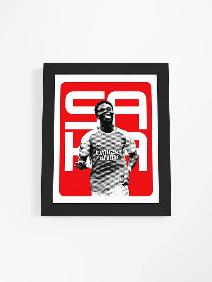 Bukayo Saka BW Arsenal Name Art Framed Print product image (1)