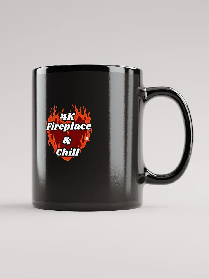 Flaming Heart - 4K Fireplace & Chill | Black Glossy Mug product image (1)